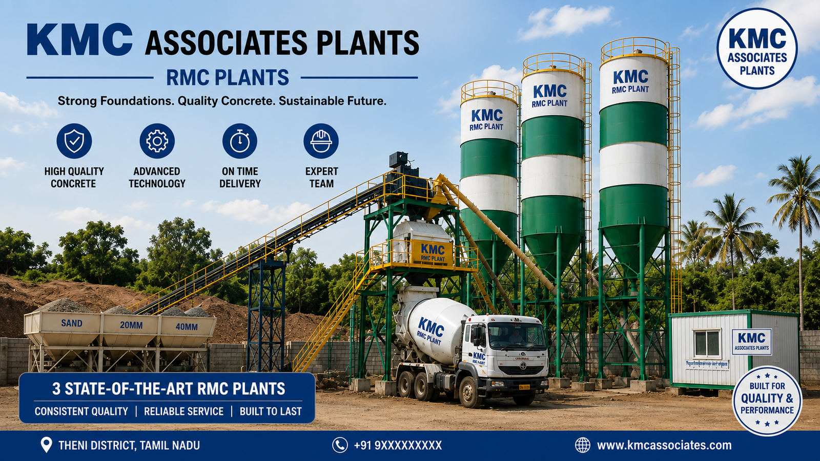 Ready Mix Concrete Plant | KMC Construction Company, Civil Contractor Theni, Tamil Nadu