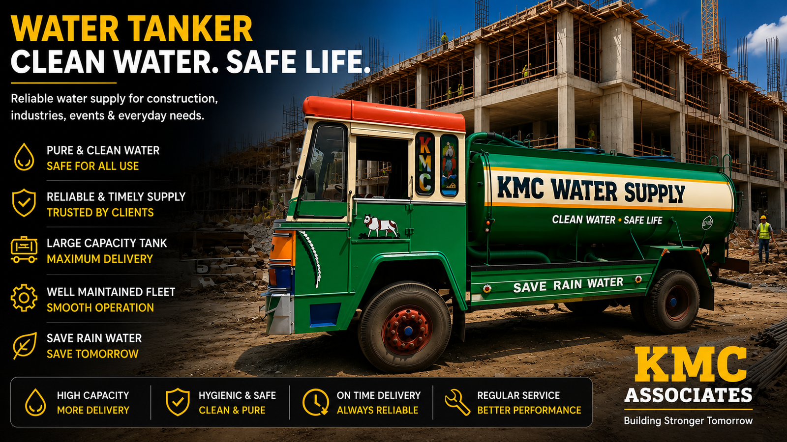 Tankers & Support Vehicles | KMC Construction Company, Civil Contractor Theni, Tamil Nadu