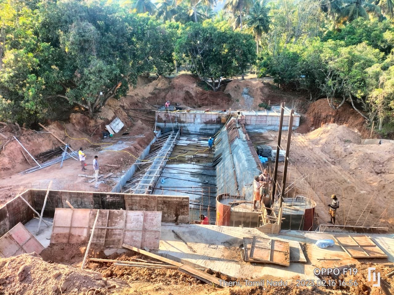 E PUDHUKOTTAI CHECK DAM (WRD) PERIYAKULAM | KMC Construction Company, Civil Contractor Theni, Tamil Nadu