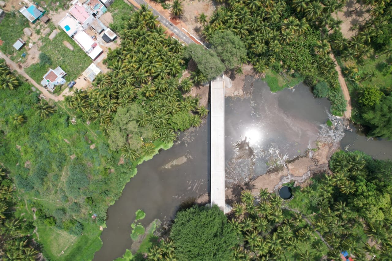 Construction of Bridge across Varaganadhi at Km 0/200 of MelmangalamAgraharam Melmangalam Panchayat in Periyakulam block of Theni District under NABARD RIDF-XXVI 2022-23 | KMC Construction Company, Civil Contractor Theni, Tamil Nadu