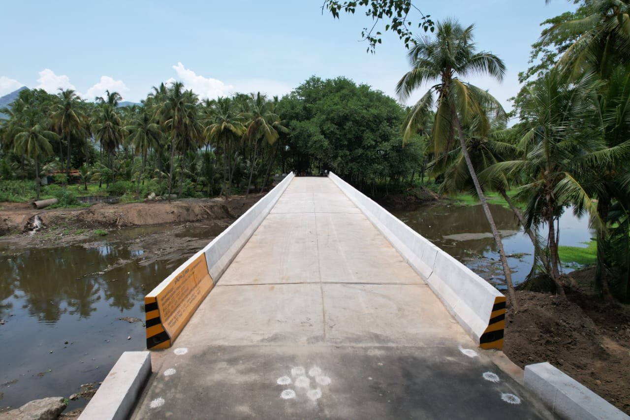 Construction of Bridge across Varaganadhi at Km 0/200 of MelmangalamAgraharam Melmangalam Panchayat in Periyakulam block of Theni District under NABARD RIDF-XXVI 2022-23 | KMC Construction Company, Civil Contractor Theni, Tamil Nadu